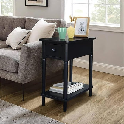 IC INTERNATIONAL CONCEPTS Solid Wood Narrow Side Table in Black - Image 2