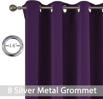 Yakamok Room Darkening Curtains 52x63 inch Length Purple-Living Room | 2 panels - Image 4