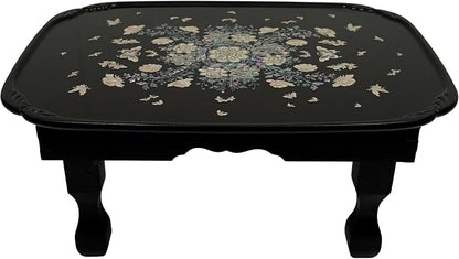 February Mountain Mother of Pearl Folding Table Handmade Bedroom Table - Image 3