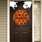Halloween Stencils for Painting 12inch Large Reusable Halloween Stencil for Door Hanger Round Skeleton Ghost Boo Templates for Wood Walls Windows Door Mat Fabric