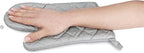 13 Inch Heat Resistant Oven Gloves New Cotton Oven Mitts Kitchen Gloves High Temperature Cooking Tool BBQ Gloves (13" Silver, 13 Inch)