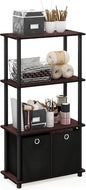 Furinno NW889DC/BK Go Green 4-Tier Multipurpose Storage Rack w/Bins, Dark by Furinno-FitsYourSpaceFitsYourBudget