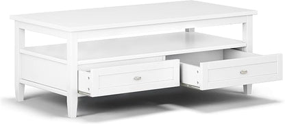 SIMPLIHOME Warm Shaker Solid Wood Transitional-Style 48-inch Wide Coffee Table - Image 2
