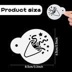 20 Pieces Birthday Cookie Stencil Templates Decoration Cookie Stencil for Birthday Coffee Cake Templates Reusable Painting Mold Tools, Dessert, Coffee Decorating Mold(Cake Style)