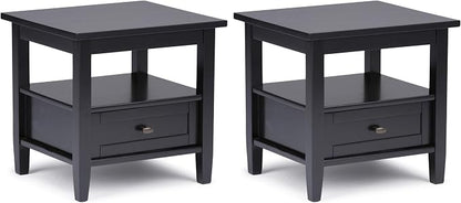 SIMPLIHOME Warm Shaker Solid Wood 20 inch Wide Transitional-Style End Tables in by SimpliHome