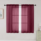 Burgundy Sheer Curtains for Bedroom Living Room 45 Inch Length 2 Panels by WelvetBLK