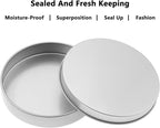 Metal Empty Boxes, Tin Boxes with Lid,Small Silver Tin Boxes,Stackable Organizer Containers,8PCS Storage Tin for Home Outdoor Active Storage Containers
