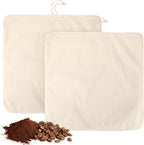 Tioncy 2 Pcs 20 x 20 Inch Large Reusable Cold Brew Coffee Bag Reusable Organic Cotton Cold Brew Filter Bags Washable Coffee Filter Pouch with Easy Open Drawstring Pitchers 5 Gallon Systems up to 5 LBS