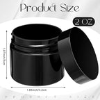 Patelai 4 Pieces Round Wide-mouth Leak Proof Plastic Container Jars with Lids for Travel Storage Makeup Beauty Products Face Creams Oils Salves Ointments DIY Making(2 Ounce,Pure Black)