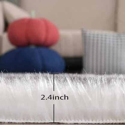 ORINOVA White and Gray Furry Carpet - Image 2