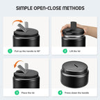 13.5oz Soup Thermo for Hot Food Kids with Buckle Lid Insulated Vacuum Food Jar Wide Mouth Leakproof Stainless Steel Lunch Container (Black)