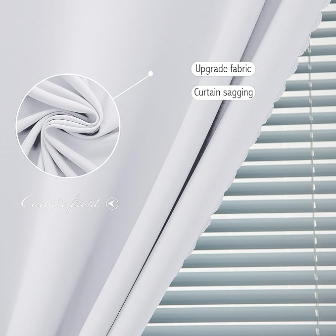 Thermal Blackout Curtains with Self-Adhesive Tape, No Rod No Drill Easy Install - Image 5