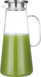 Karafu 68 Oz/2 Liter Pitcher, Glass Pitcher with Lid, Easy Clean and Heat Resistance Borosilicate Glass Jug for Hot or Cold Water, Milk, Ice Tea and Juice Beverage