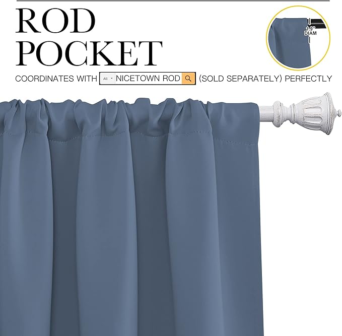 NICETOWN Blackout Curtains for Bedroom, Window Treatment Energy Saving Thermal - Image 3