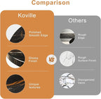 Koville Black Marble Cutting Board Pastry Serving Board, Large Marble Cheese Board for Baking, Charcuterie, Trivet - Non-Stick Heat Resistant Stone Cutting Boards Chopping Boards for Kitchen
