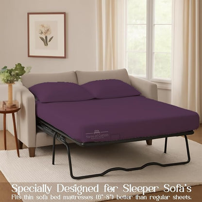Sleeper Sofa Bed Sheet, 100% Cotton 400 Thread Count, 4 Piece Set, Deep Pocket - Image 3