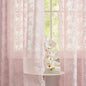 YJ YANJUN Vintage Lace Curtains Short Pink Floral Curtains 54 inch Length 2 by YJYANJUN