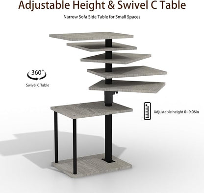 Faesun Swivel Side Table for Couch Arm, Height Adjustable C Table for Recliner - Image 3