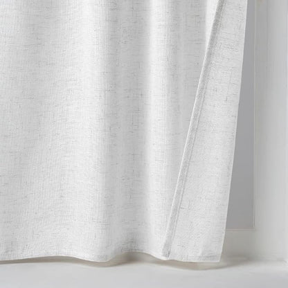 MIULEE Bleached Linen Kitchen Curtain 36 Inch Length 2 Panels Farmhouse | - Image 7