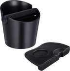 Coffee Knock Box,Set of 2 Pieces Espresso Knock Box Coffee Tamper Mat Reliable Barista Tools,Espresso Dumpster with Removable Knock Lever and Non-Slip Base,for Barista Bar Shop Worktop