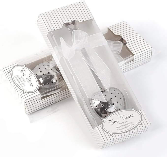 RoseAuroma Set of 20 Pieces Tea Infuser Stainless Steel Long Grip Spoon Loose Tea Leaf Filter Heart Shaped Mesh Tea Strainer,Great Souvenirs Gift for Tea Lovers or Party etc.