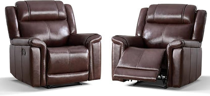 ANJ Premium Genuine Leather Manual Recliner Chair - Image 3