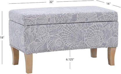 Linon Stone Upholstered Storage Stephanie Ottoman - Image 3