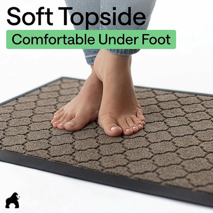 GORILLA GRIP 100% Waterproof All-Season WeatherMAX Doormat US Designed Natural - Image 8