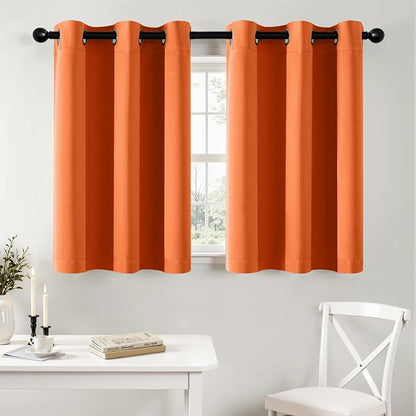 MIULEE Fall Blackout Curtains for Bedroom 2 Panels 40 x 36 Inch Long Orange | by MIULEE
