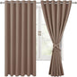 Blackout Curtains for Bedroom, Cappuccino, 70 x 63 Inches, 2 Panels | Thermal by Hiasan