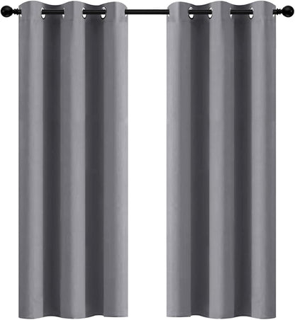 Yakamok Grey Room Darkening Curtains 42x72 inch Gray Grommet-Living Room | 2 by Yakamok
