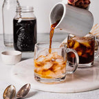 6-Pack Glass Coffee Infusion Mugs with Handle, Clear Tea cups Mugs, Espresso Cups Perfect for Cappuccino, Latte, Tea, Cafe Warm Beverage, Dishwasher & Microwave Safe.