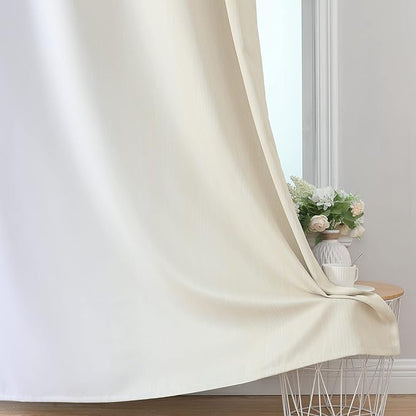 Beige and Grayish White Ombre Blackout Curtains - Image 6