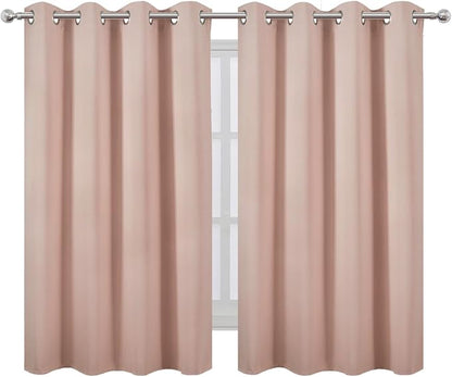 Blush Thermal Blackout Curtains/52 x 54 Inch/Set of 2 Panels Room Darkening - Image 2