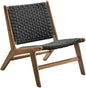 Modway Saoirse Woven Rope Wood Accent Lounge Chair in Walnut Black by Modway