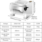 Electric Dough Roller Sheeter, Table Top Pizza Dough Press Mahcine, Commercial Press Machine,Pastry Sheeter Maker for Baking, For Making Pastries, Croissants, Pies,Cookies, Pizzas, Etc.