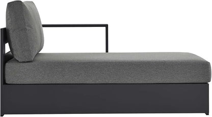 Modway Tahoe Powder-Coated Aluminum Outdoor Chaise Lounge in Gray Charcoal - Image 4