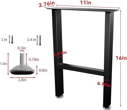 H Bench Legs 16 Inch Metal Coffee End Table Legs - Image 6