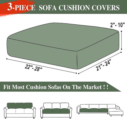 LA MEACK Couch Cushion Covers Seat Cushion Cover Stretch Couch Cover Separate - Image 6