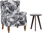 Upholster Accent Armchair & Side Table 2-Piece Set, Chenille Vintage Style by YABTOP