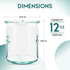 Amici Home Regina DOF Glass | 12 Oz | Italian Made, Recycled Green Glass | Drinking Glass with Embossed Bee Design for Water, Juice, Iced Tea, Cocktails (Set of 6)
