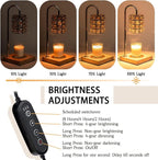 Electric Candle Warmer Lamp with Timer, Wax Melt Warmer, Gifts for Mom Women, Gold Aesthetic Room Home Decor Cozy House Warming Gifts, Vintage Square Diamond