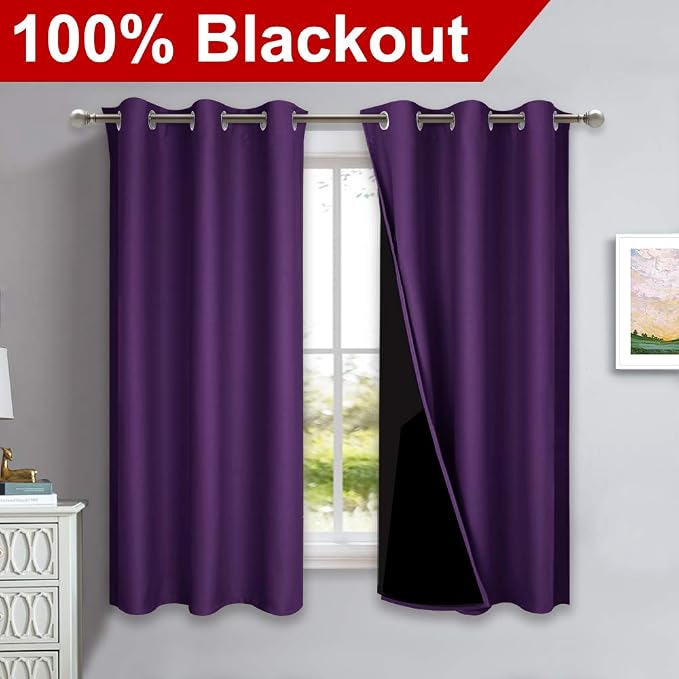 NICETOWN Room Warming 100% Blackout Curtain Panels, Noise Reducing and Cold - Image 2