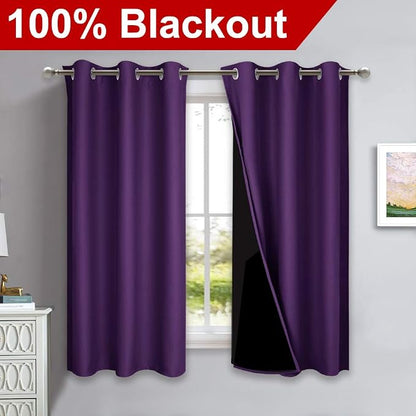 NICETOWN 100% Blackout Curtains 2 Panels - Image 2