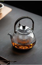 ZENATION Japanese Style 950ml Glass Teapot with Removable Infuser, Stovetop Safe Tea Kettle, Blooming and Loose Leaf Tea Maker Set (Gray)
