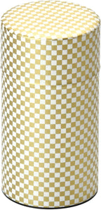 Japanese Pokkan Coffee Spice Tea Tin Canister Washi Paper Storage with Lid 7.05 oz Capacity (Kenran Ichimatsu)
