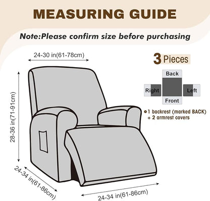 Gennia Recliner Chair Covers 3 Pieces, Waterproof Jacquard Reclining Chair Cover - Image 4