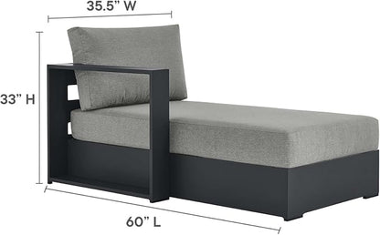 Modway Tahoe Aluminum Outdoor Chaise Lounge Gray - Image 2