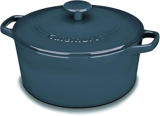 Cuisinart Chef's Classic Enameled Cast Iron Round Covered Casserole (Provencal Blue, 5- Quart)