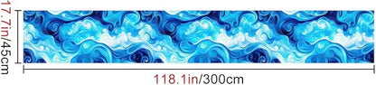 HOMETITUTE Artistic Blue Swirl Wave Pattern Wallpaper Peel and Stick Contact - Image 3